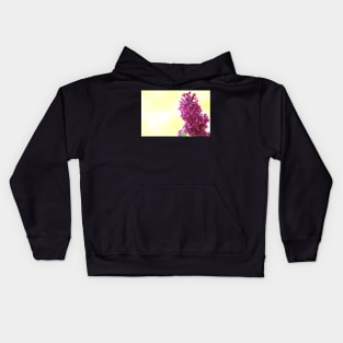 Purple lilac branch close up, flower photography Kids Hoodie